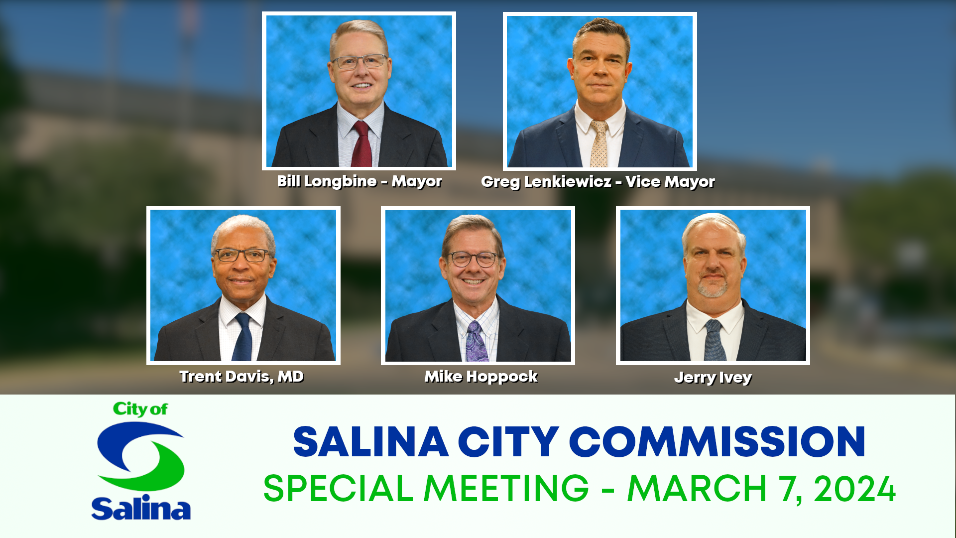 Thumbnail image for Salina City Commission Special Meeting March 7, 2024