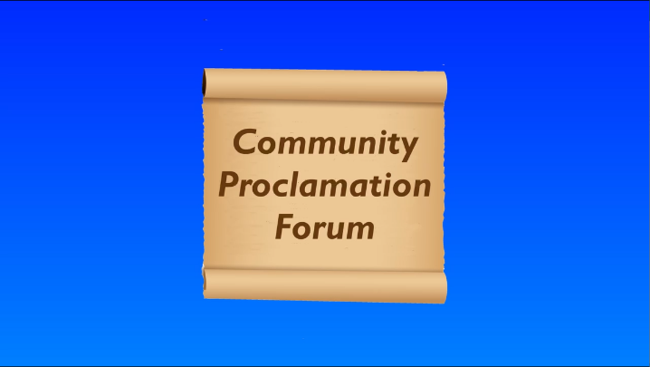 Thumbnail image for Community Proclamation Forum - Early May 2026